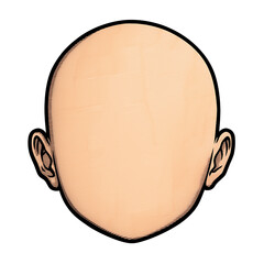 Minimalist Blank Face Cartoon Illustration - Simple Design in Vector Graphic Art with Round Head and Neutral Expression