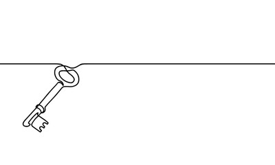 illustration of key sign continuous line