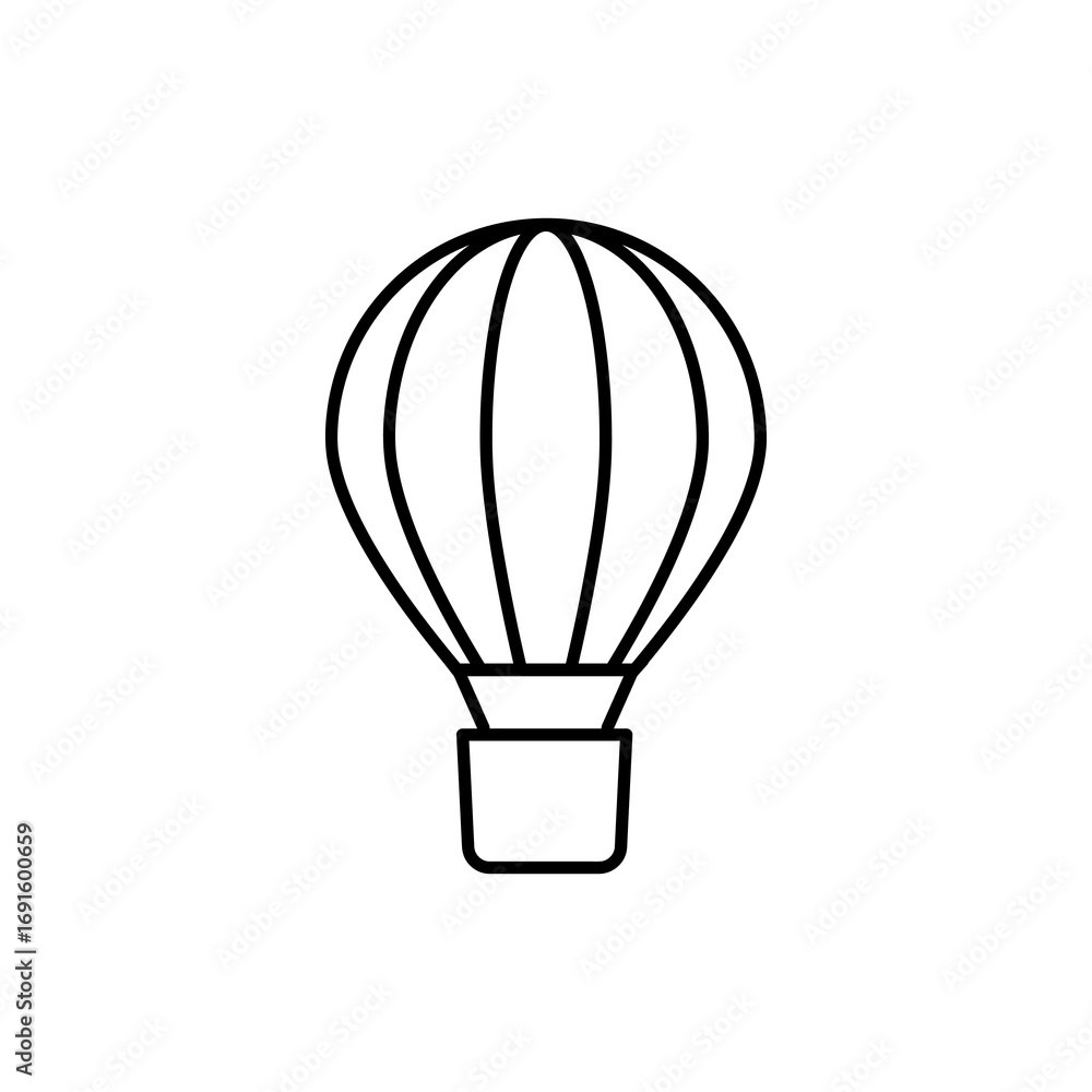 Poster hot air balloon icon simple vector isolated symbol trendy style linear illustration for web and app.