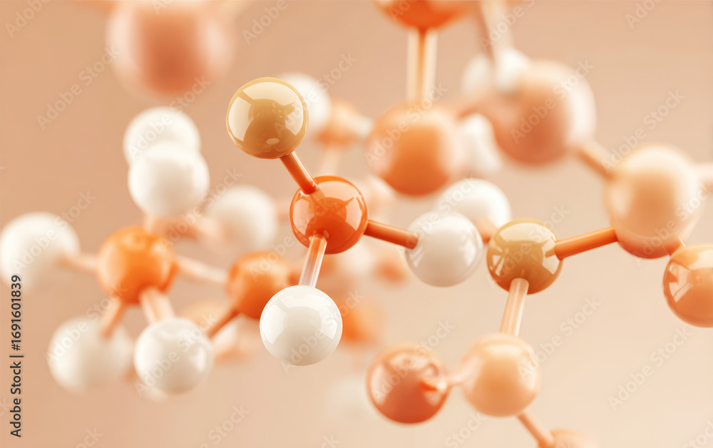 Aufkleber three-dimensional model of molecular structure showing atomic connections