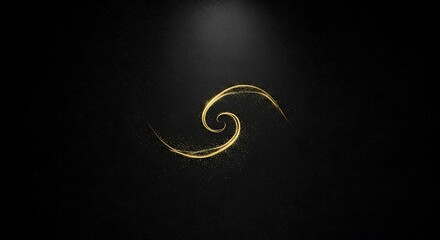 Obraz premium Elegant Golden Swirl on Black Background.