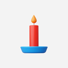 3d Realistic Candle icon vector Illustration