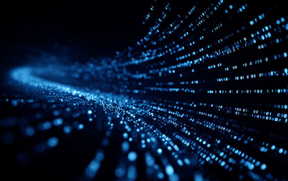 Digital Data Stream Representing Modern Technology and Information Flow