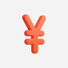 3d Realistic Yen icon vector Illustration
