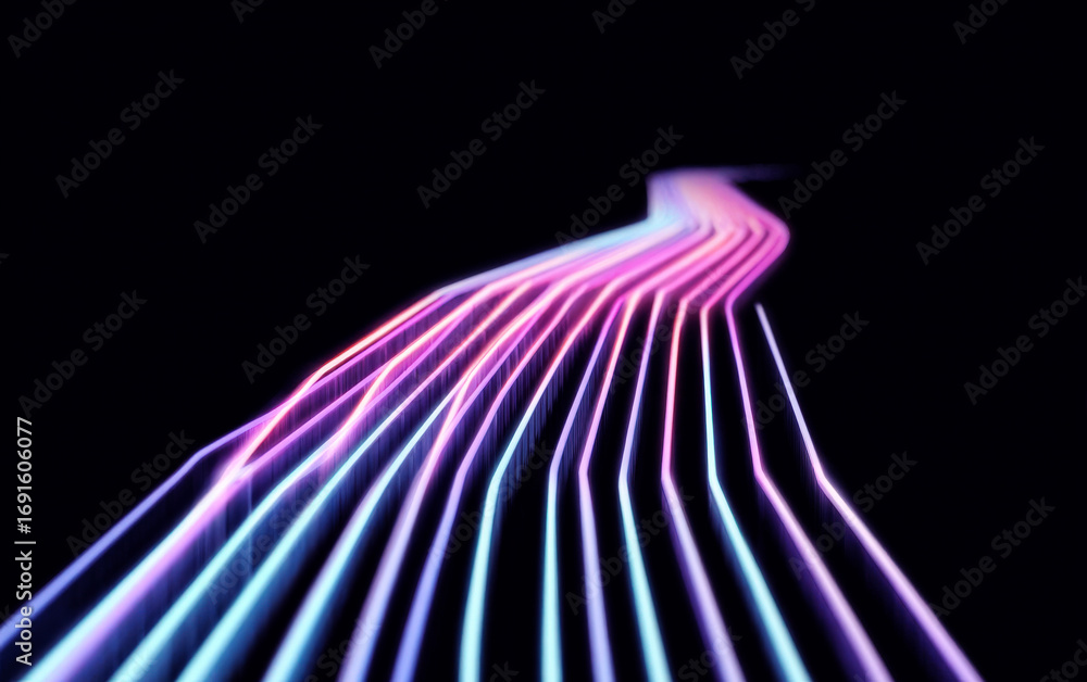 Poster colorful light trails creating a dynamic and modern visual effect