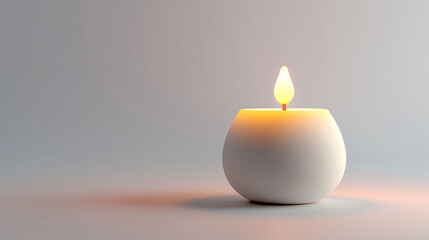 a cute chibi kawaii design of a candle on white background