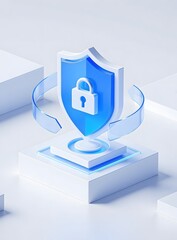 3d render of a blue house icon on a white background