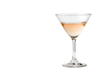 Elegant martini glass filled with pink liquid, isolated on white background, perfect for cocktail lovers and bar scenes.