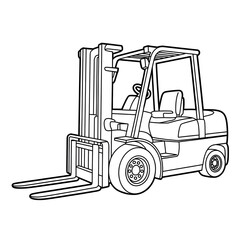 A sports forklift illustration vector style coloring page
