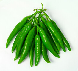 신선한 청양고추 다발 클로즈업 사진