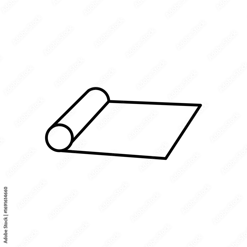 Poster carpet roll icon simple vector isolated symbol trendy style linear illustration for web and app..eps