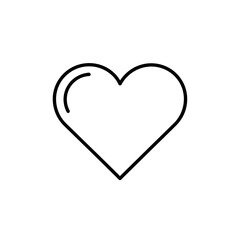 Outline Heart Icon on White Background for Love and Affection