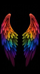 Fototapeta premium Celestial Wings Abstract – Angelic Rainbow