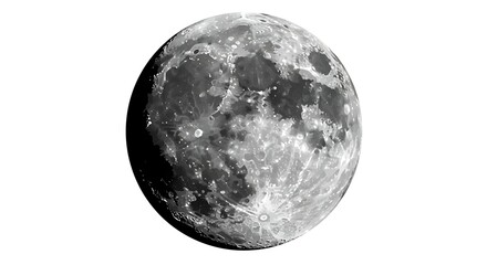 Obraz premium Detailed Moon Illustration on White Background