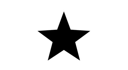 Obraz premium Black Star Shape on White Background Simple Graphic Element