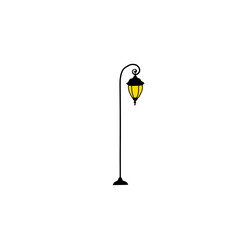 Vector illustration of old city lamp
