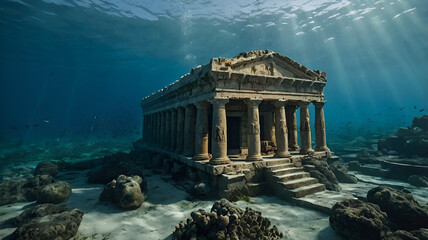 Obraz premium Sunken ancient city underwater