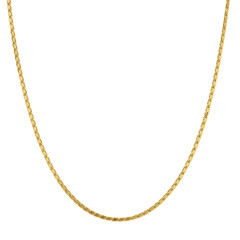 Elegant gold chain necklace with interlocking links, isolated on white background