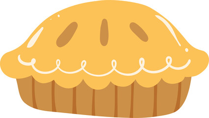 Apple Pie Illustration, Thanksgiving Dessert Clipart, Cozy Autumn Food Graphic