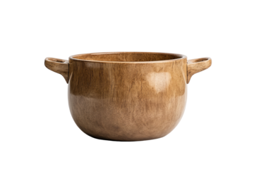 Wooden pot with smooth finish, ideal for rustic kitchens or dining settings, perfect for serving salads or side dishes.
