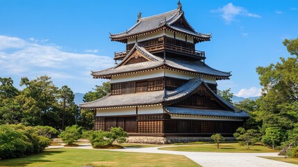 Fototapeta premium Majestic Matsumoto Castle in Japan: A Stunning Architectural Marvel