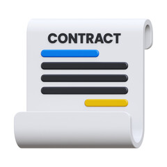 Contract 3D Icon