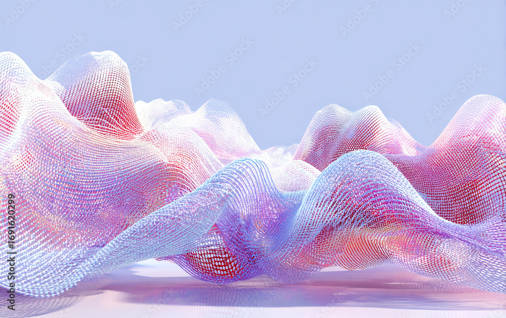 Poster colorful abstract wave pattern with soft and flowing shapes