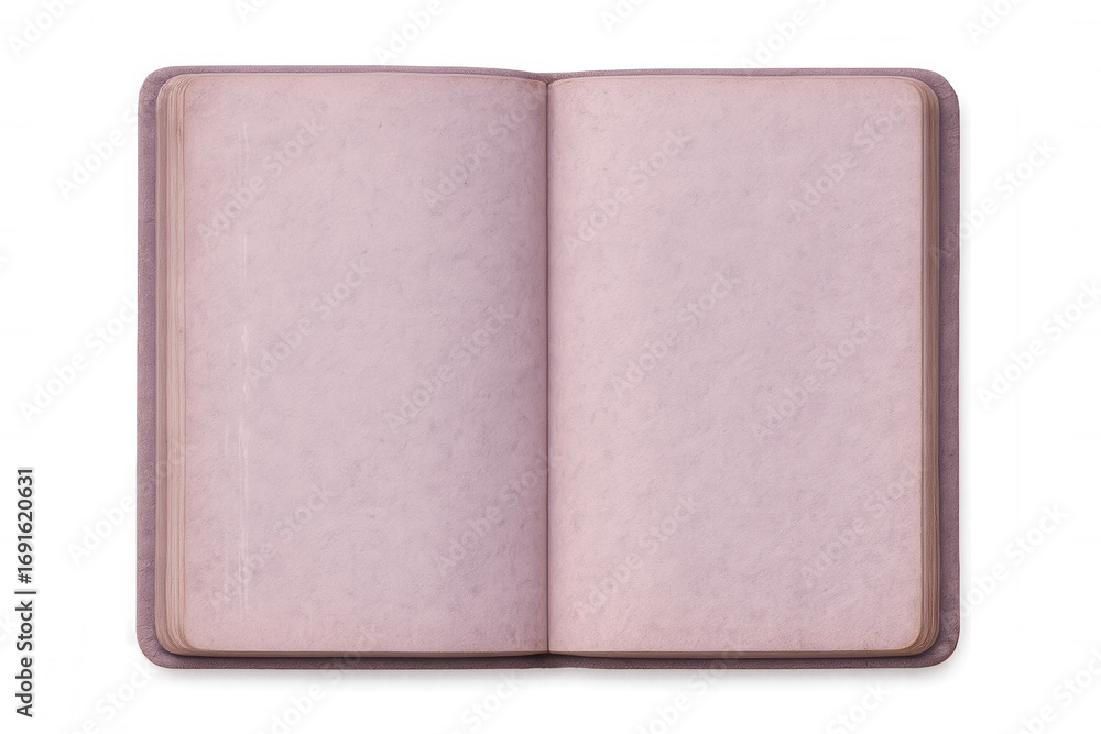Poster book mockup displaying empty pages, transparent background enabling seamless graphic placement and d