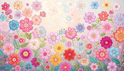 Floral explosion, pastel colors