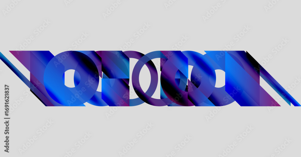 Poster abstract graphic design features layered blue text, creating dynamic visual effect. minimalist compo