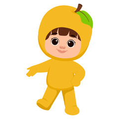 Illustration of Child Dressed as a Mango