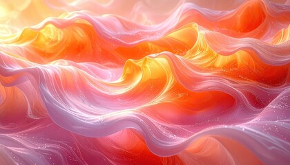 Radiant, flowing fabric textures create a vibrant, abstract landscape of soft, warm colors.