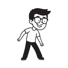 Handsome Man Black and White Illustration Vector Image Male Portrait Fashion Sketch Line Art Design	