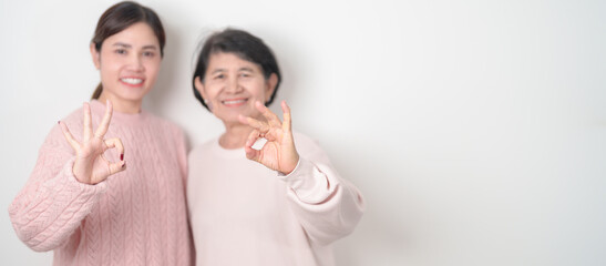 Couple woman with pink Shirt for Pink October Breast Cancer Awareness month, May Women Health, women rights, Empowerment, March International Women day, February Valentine, May International Mother