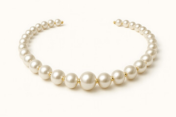 Obraz premium pearl necklace on white background