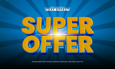 super offer editable text effect for discount
