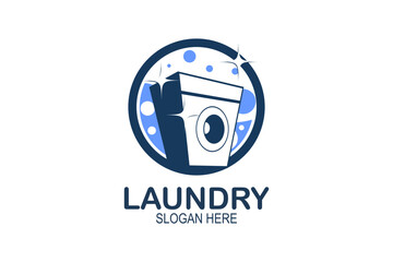 laundry logo vector illustration. Creative logo for fast and clean laundry service business logo. suitable for laundry business logo