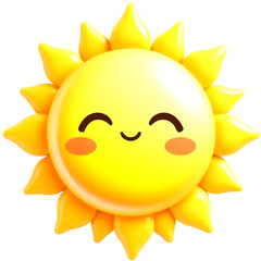 sun happiness 3D cartoon character 