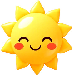 sun happiness 3D cartoon character 