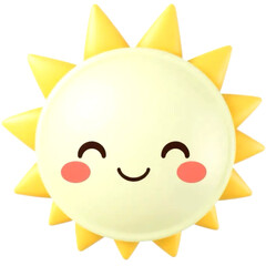sun happiness 3D cartoon character 