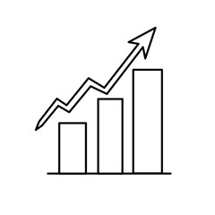 Rising Line Chart Vector Icon