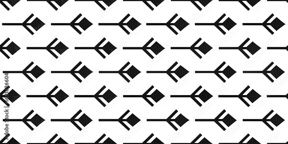 Aufkleber abstract geometric pattern of repeating black diamond shapes with arrow like protrusions on a white 