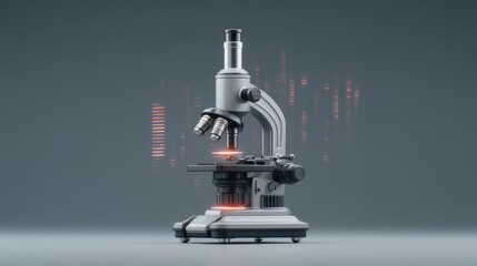 Modern laboratory microscope with digital interface for scientific research and exploration in a high-tech environment
