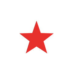 Red Five-Pointed Star Isolated on White Background