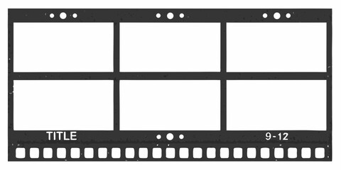 Blank storyboard template with six empty frames for film or comic book creation
