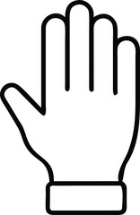 Obraz premium Simple line art illustration of hand gesture sign symbol outline