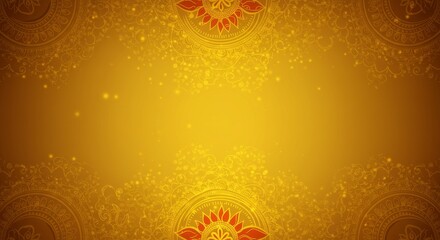 Navratri banner background, goddess shakti theme with golden gradient