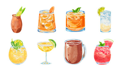Watercolor Mexican Drink Collection 01