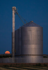 Moonrise by Four Silos in Gilbert Arizona