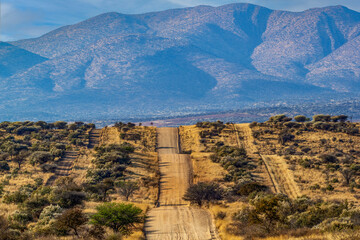 Piste en terre dans une zone montagneuse 